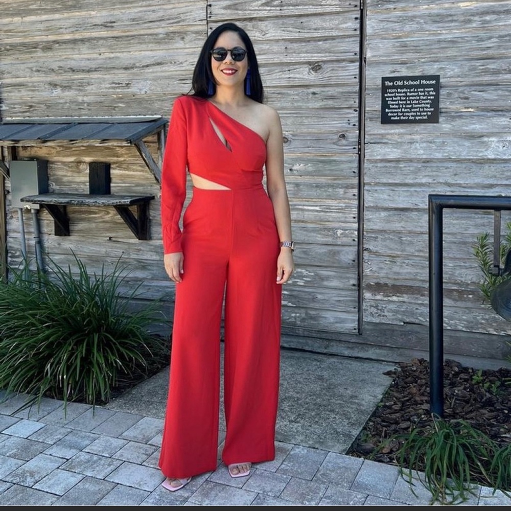 One Shoulder CutOut Jumpsuit - Sergio Hudson × Target NWOT XS Red